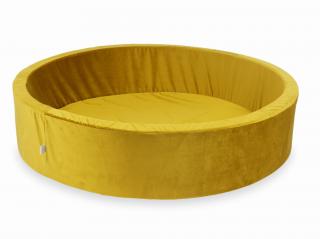 Suchý bazének bez kuliček kulatý, samet žlutá Rozměr: 130x30 cm