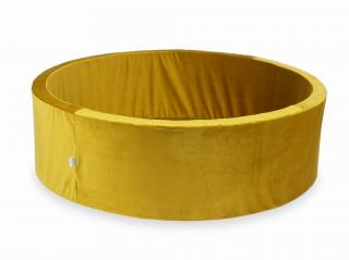 Suchý bazének bez kuliček kulatý, samet žlutá Rozměr: 130x40 cm