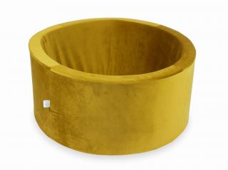 Suchý bazének bez kuliček kulatý, samet žlutá Rozměr: 90x40 cm