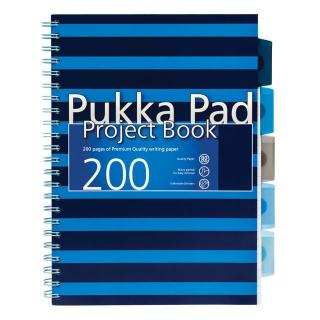 A5 Poznámkový blok Project book PUKKA PAD / STRIPES Barva: Modrá - linkovaný