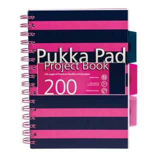 A5 Poznámkový blok Project book PUKKA PAD / STRIPES Barva: Růžová