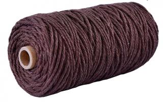 Bavlněný provaz CORD / tl. 3 mm Barva: Čokoládová