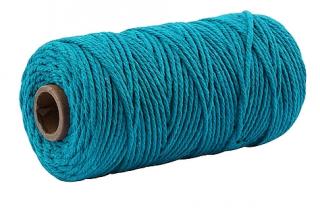 Bavlněný provaz CORD / tl. 3 mm Barva: Tyrkysová