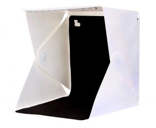 Fotobox bílý s LED osvětlením 2 pozadí / 23 x 23 cm