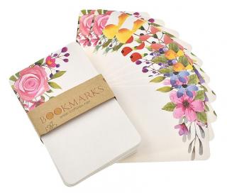 Kraft cedulky - papírové kartičky Flower / sada 50 ks