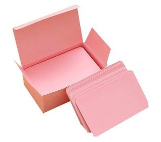 Kraft cedulky - papírové kartičky jednoduché / sada 100 ks Barva: Růžová