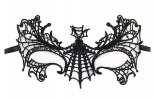 Krajková maska SPIDER / černá