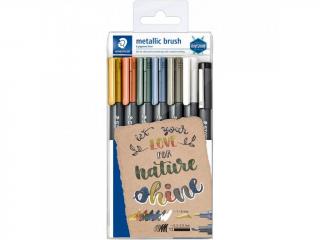 Metalické štětcové fixy STAEDTLER Brush pen Metallic / sada 6 ks
