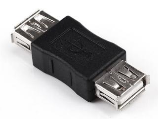 USB (female) - USB (female) rovná redukce / černá