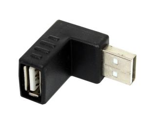 USB (male) - USB (female) / 1 ks redukce - úhel dolů