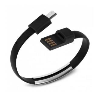 USB - microUSB kabel NÁRAMEK pro smartphony Barva: Černá, Délka: do 25 cm, Konektor: microUSB