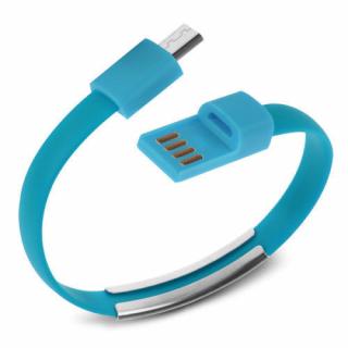 USB - microUSB kabel NÁRAMEK pro smartphony Barva: Modrá, Délka: do 25 cm, Konektor: microUSB