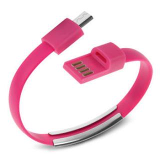 USB - microUSB kabel NÁRAMEK pro smartphony Barva: Růžová, Délka: do 25 cm, Konektor: microUSB