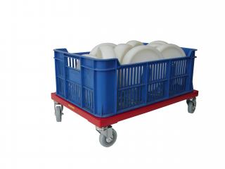 Plošinový vozík bez madla pro 1 plastovou přepravku 150 kg 51007-05