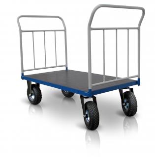 Plošinový vozík s nafukovacími koly 2x madlo Nosnost (kg): 300, Rozměry (mm): 1000 x 600