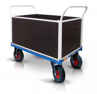 Plošinový vozík s nafukovacími koly - ohradový Nosnost (kg): 300, Rozměry (mm): 1100 x 600