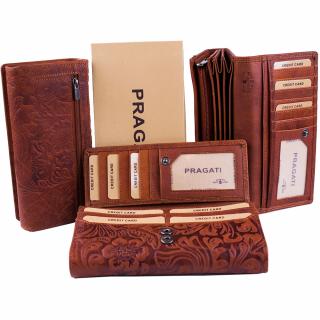 Luxusní dámská kožená peněženka hnědá Guru Pragati KFP1755