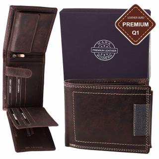 Luxusní pánská kožená peněženka hnědá premium kůžě značky Leonardo Verrelli 9970DK