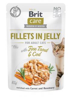 Brit Care Cat Fillets in Jelly with Fine Trout & Cod  85g