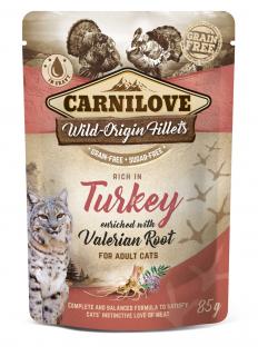Carnilove Cat Pouch Rich in Turkey Enriched with Valerian 85g