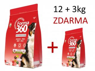 Forma dog adult hovězí + rýže medium 12kg+3kg zdarma  +Forma dog adult hovězí 3kg ZDARMA