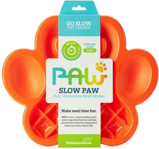 Zpomalovací miska Paw slow feeder - oranžová