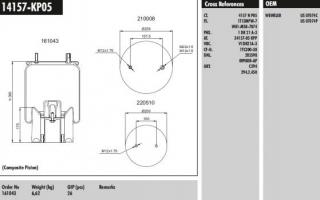 Měch per. ROR 4157-05 kompl. s plast.zvonem, prům. horní desky 258mm