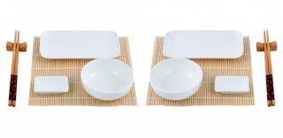 Sada na servírování sushi - porcelán, bambus