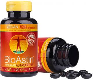 BioAstin Havajský astaxanthin Vegan Balení: 4 mg astaxanthinu / 120 kapslí