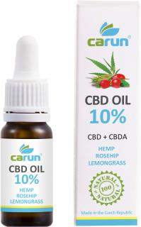 Carun 10% CBD + CBDA ochucený šípkovým olejem a citrónovou trávou