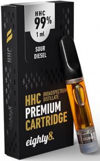 Eighty8 HHC Cartridge, 99% HHC Sour Disel 1ml 1ks
