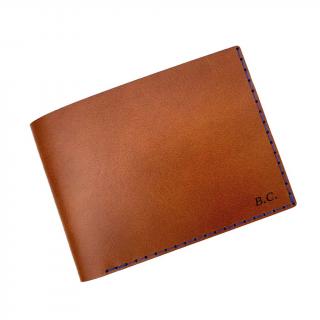 Kožená peněženka CLASSIC Barva kůže: Chocolate, Barva přihrádky: Chocolate, Barva nitě: Červená