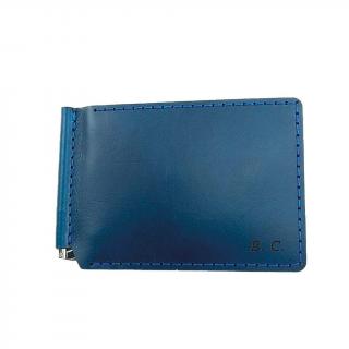 Kožená peněženka Dolarovka COINS Barva kůže: Navy, Barva přihrádky: Cognac, Barva nitě: Modrá