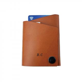 Kožená peněženka ROLLER Barva kůže: Chocolate, Barva nitě: Modrá, Barva zapínání: Stříbrná
