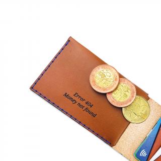 Kožená peněženka STYLE COINS Barva kůže: Chocolate, Barva nitě: Černá