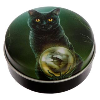 Balzám na rty kočka v plechové krabičce - design Lisa Parker jablko