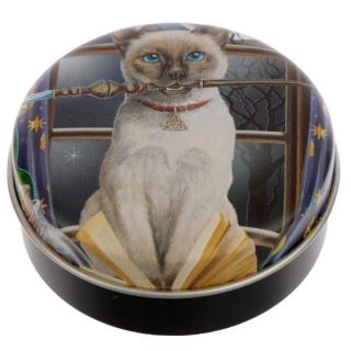 Balzám na rty kočka v plechové krabičce - design Lisa Parker vanilka