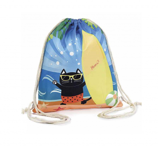 Batoh s kreslenými kočkami surfař