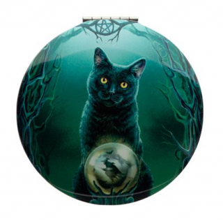 Kapesní zrcátko s magickou kočkou - design Lisa Parker Kočka věštkyně