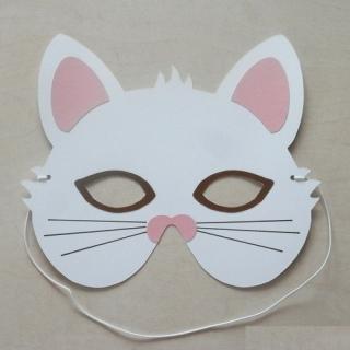 Karnevalová maska kočka - sada k výrobě bílá