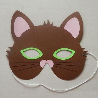 Karnevalová maska kočka - sada k výrobě hnědá