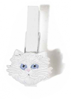 Kolíčky s kočkou - 6 designových variant bílá kočičí hlavička