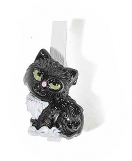 Kolíčky s kočkou - 6 designových variant sedící černobílé kotě