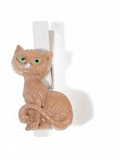 Kolíčky s kočkou - 6 designových variant sedící zelenooká kočka