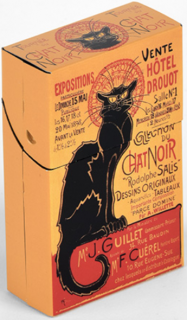 Krabička na cigarety s černou kočkou Le Chat noir II