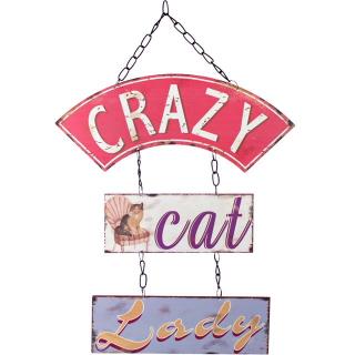 Plechová cedule  Crazy cat lady