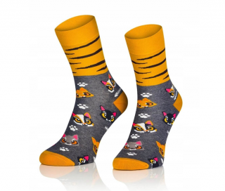 Ponožky s kočkami - velikosti 36-46 vel. 36-40 (dámské)