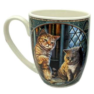 Porcelánový hrnek se dvěma kočkami - design Lisa Parker