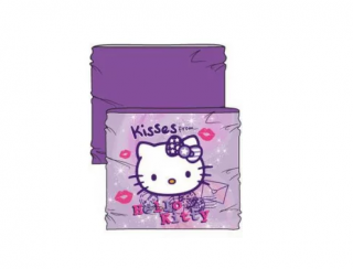 Šála / tunel s kočkou Hello Kitty - dětská fialová
