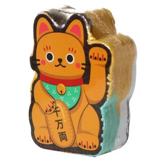 Stlačený cestovní ručník v tabletě s kočkou Maneki Neko černá